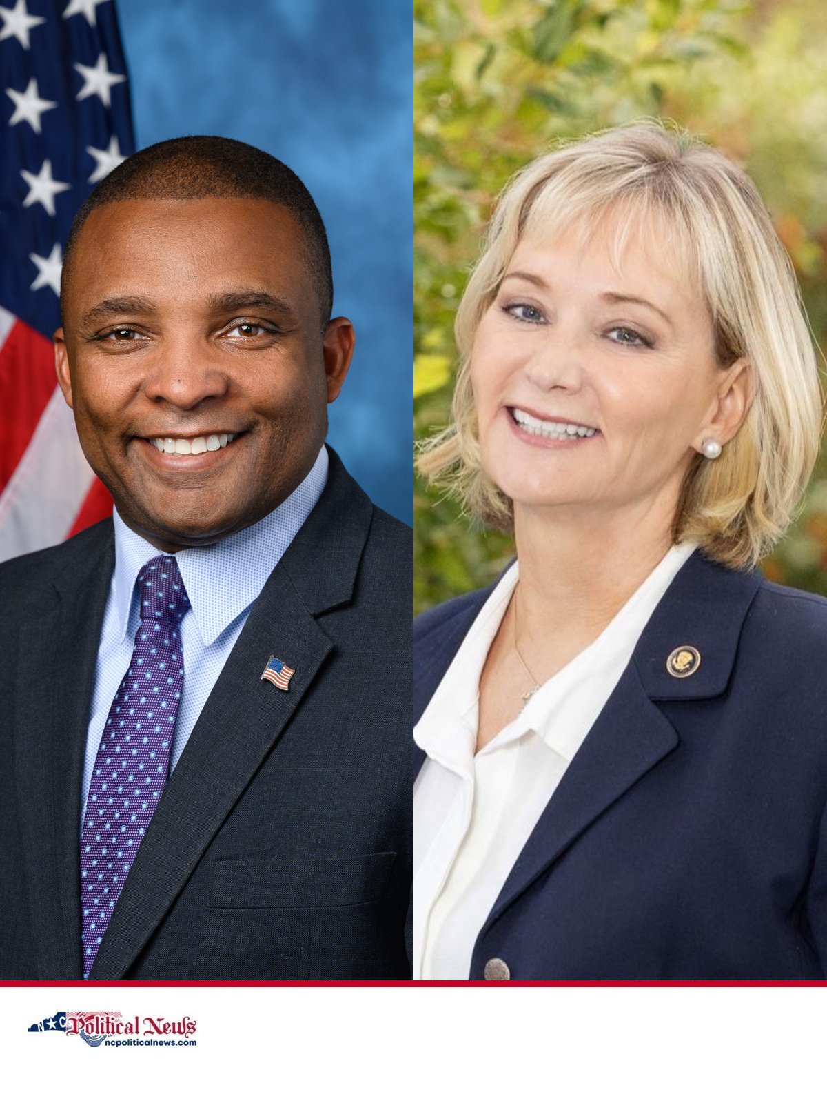 U.S. Rep. Don Davis, left, and Republican challenger Laurie Buckhout, right.