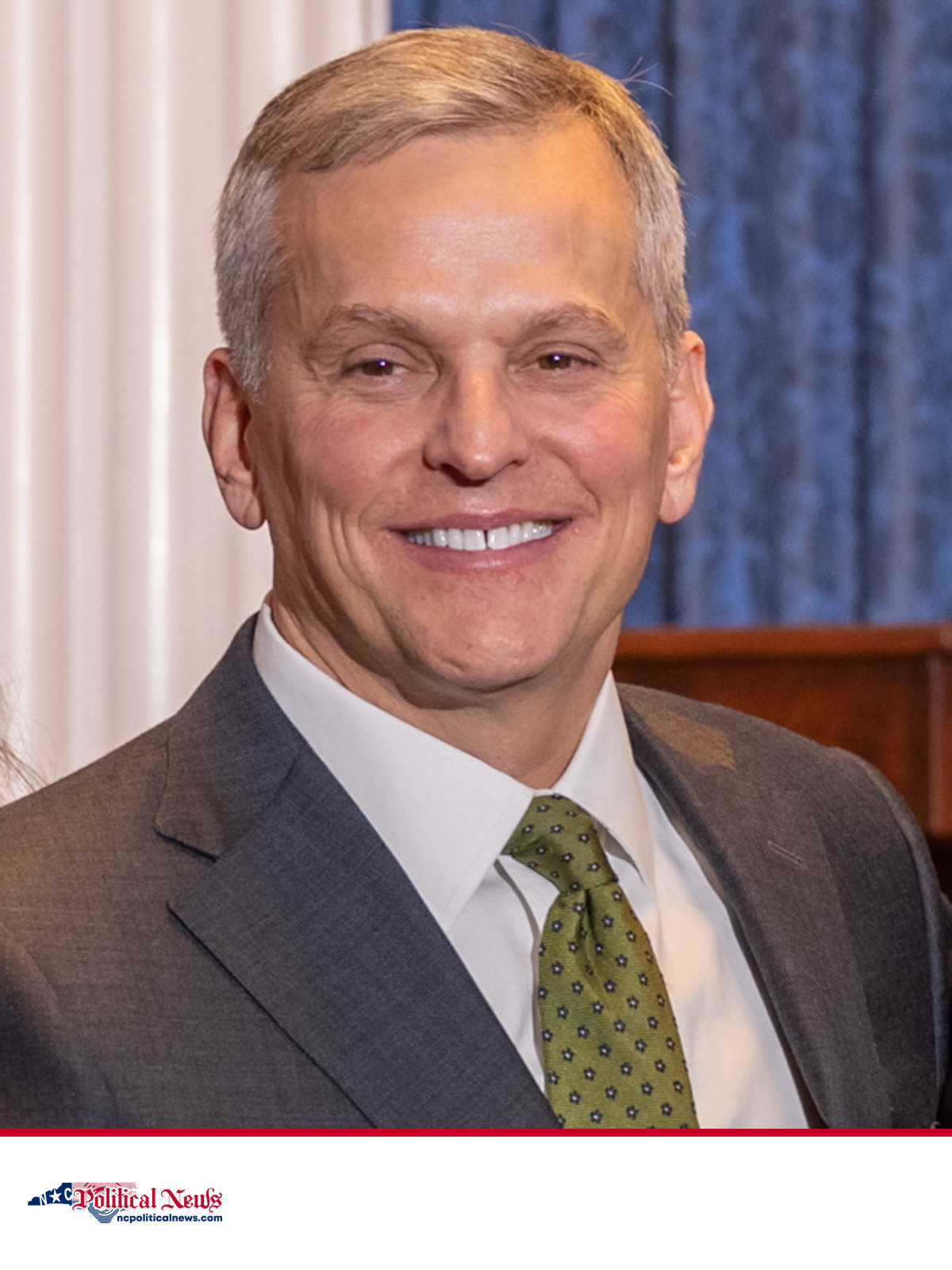 Portrait of North Carolina Gov. Josh Stein above the NC Political News footer.