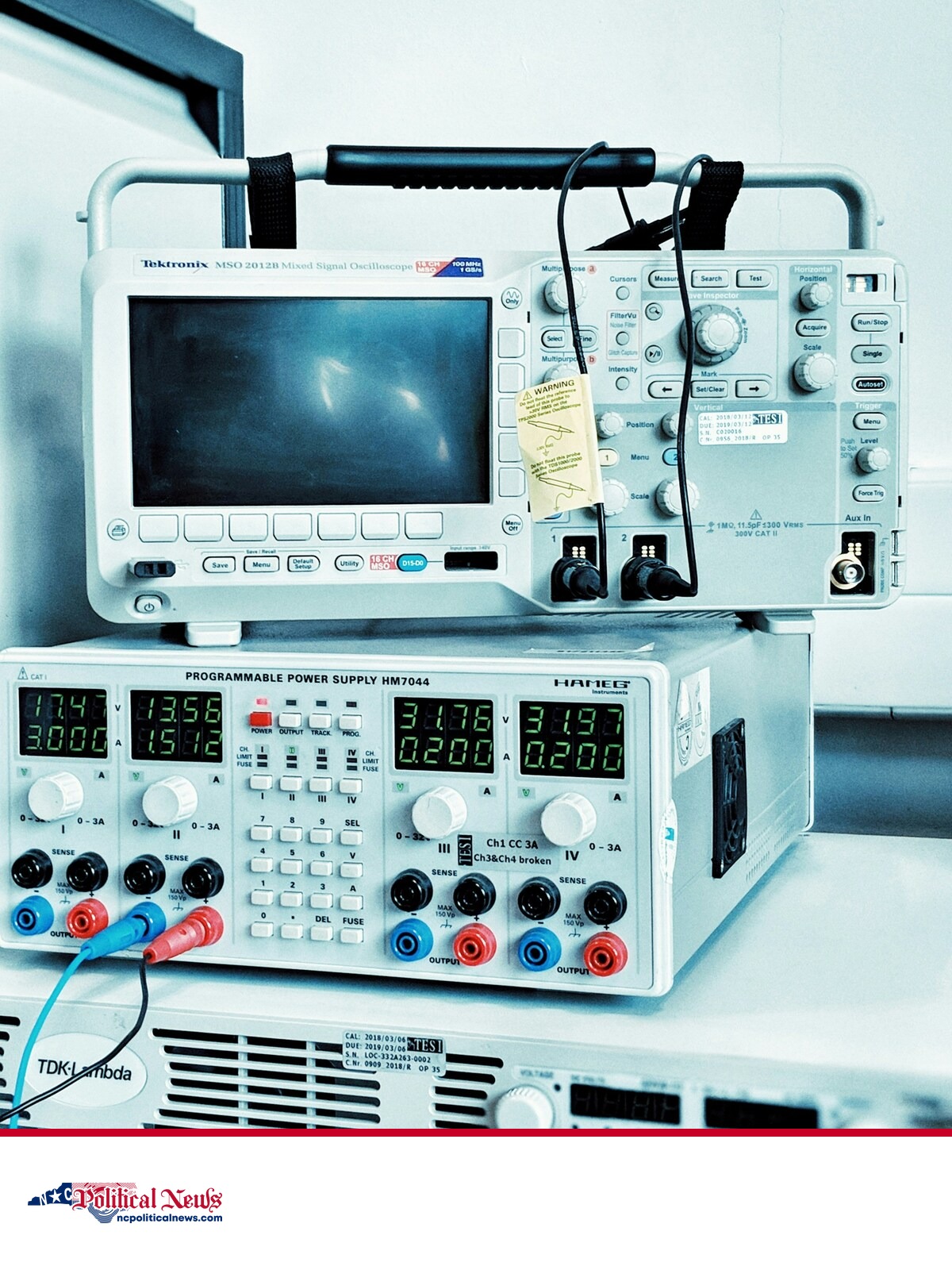 Electronic testing equipment in a technical training setting, shown as contextual file imagery.