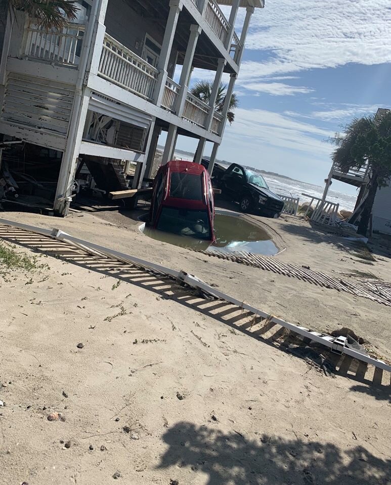 Storm damage on East Ocean Isle Beach. Photo by the Brunswick County Sheriff's Office