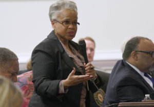 Photo by Maya Reagan, Carolina Journal. / file photo of Sen. Gladys Robinson, D-Guilford, on the Senate floor. Photo by Carolina Journal